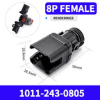 10/50 Sets 2-12P Male Female DT Connector Tail Clip Set with Corrugated Pipe Fixed Harness Clip,Protective Sheath 1011-235-0405