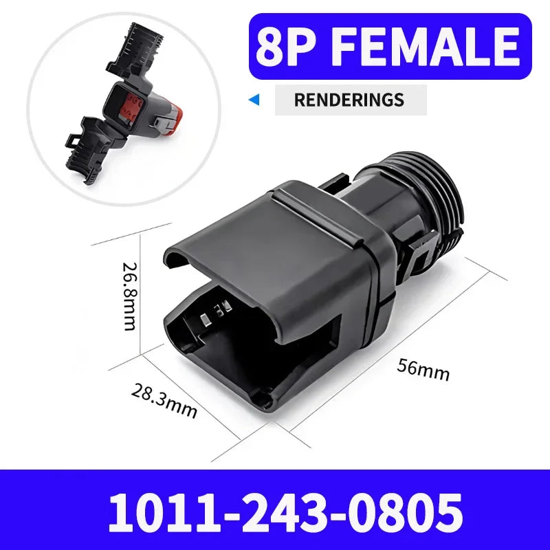10/50 Sets 2-12P Male Female DT Connector Tail Clip Set with Corrugated Pipe Fixed Harness Clip,Protective Sheath 1011-235-0405