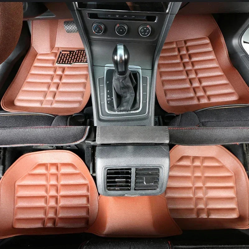 5pcs Premium Easy Clean Waterproof Auto Foot Pad Universal Waterproof PU Leather Durable Car Floor Mats Car Interior Amagi
