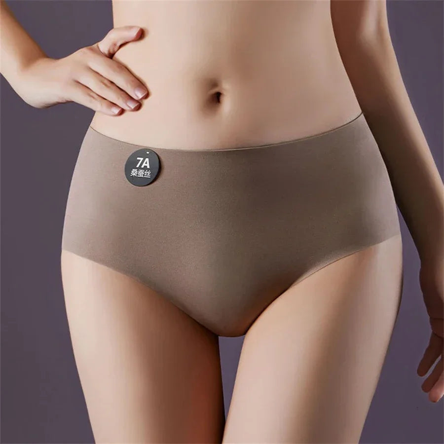4PC Seamless Silk Women's Panties Ultra-Thin Briefs with High Elasticity Breathable Comfortable Soft Lingerie Underwear Amagi