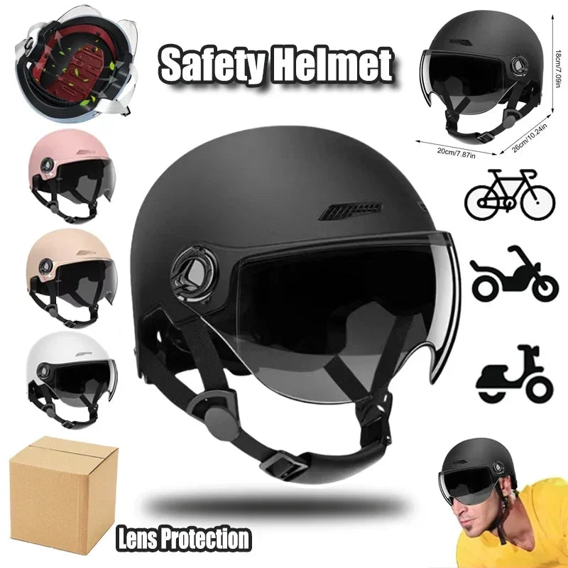 Electric Bicycle Motorcycle Dot Certified Electric Vehicle Helmets Men Women Four Seasons Sun Protection Lightweight Half E-bike