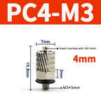 Mini Pneumatic Pipe Connector PC PL Screw Through Quick Fitting Fast Twist Joint ,Male Thread M3 M4 M5 M6 - Tube OD 3mm 4mm 6mm