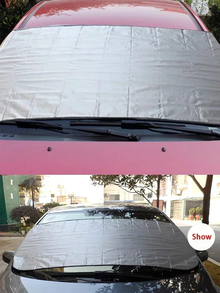 Car Snow Shield - Cotton Material, Foldable Protective Cover, Protection Against Ice, Sun Precipitation, Vehicle Snow Pad Amagi