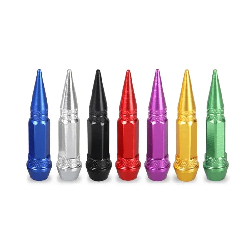 4pcs Premium Aluminum Spike Wheel Stem Caps 45/60mm for Cars Trucks Bikes Motocycles Valve Dust Protection with Edgy Style amagi