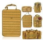 6pcs/set Universal Car Backrest Wall Hang Seat Back Storage Bag Organize Molle Panel with 5 Detachable Pouch,Outdoor Campe Hike