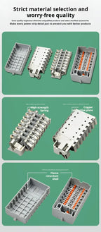 1 in Multiple Out Electrical Splitter Wire Connector Plug-in Terminal Block for Home Light Wiring Guide Rail Junction Box