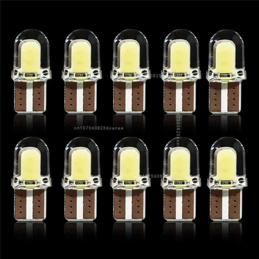 5/40PCS Light Bulbs LED W5W T10 COB 4SMD Led Parking Bulb Auto Wedge Clearance Lamp Canbus Silica Bright White License Amagi