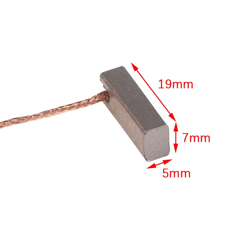 High Quality 10Pcs 5*7*19mm Copper Electric Generator Carbon Brushes Car Alternator Power Tools Car Regulator Low Copper