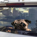 3D Pug Snail Car Sticker Pug Dogs Snail Car Sticker Cartoon Car Styling Wall Home Glass Window Door Laptop Truck Vinyl Decals