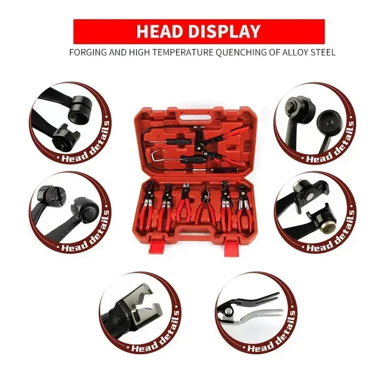 Car Flat and Angled Flat Band Hose Clamp Pliers Coolant ClipsWorks on All Flat Band Style Clamps of Removal Installation Amagi