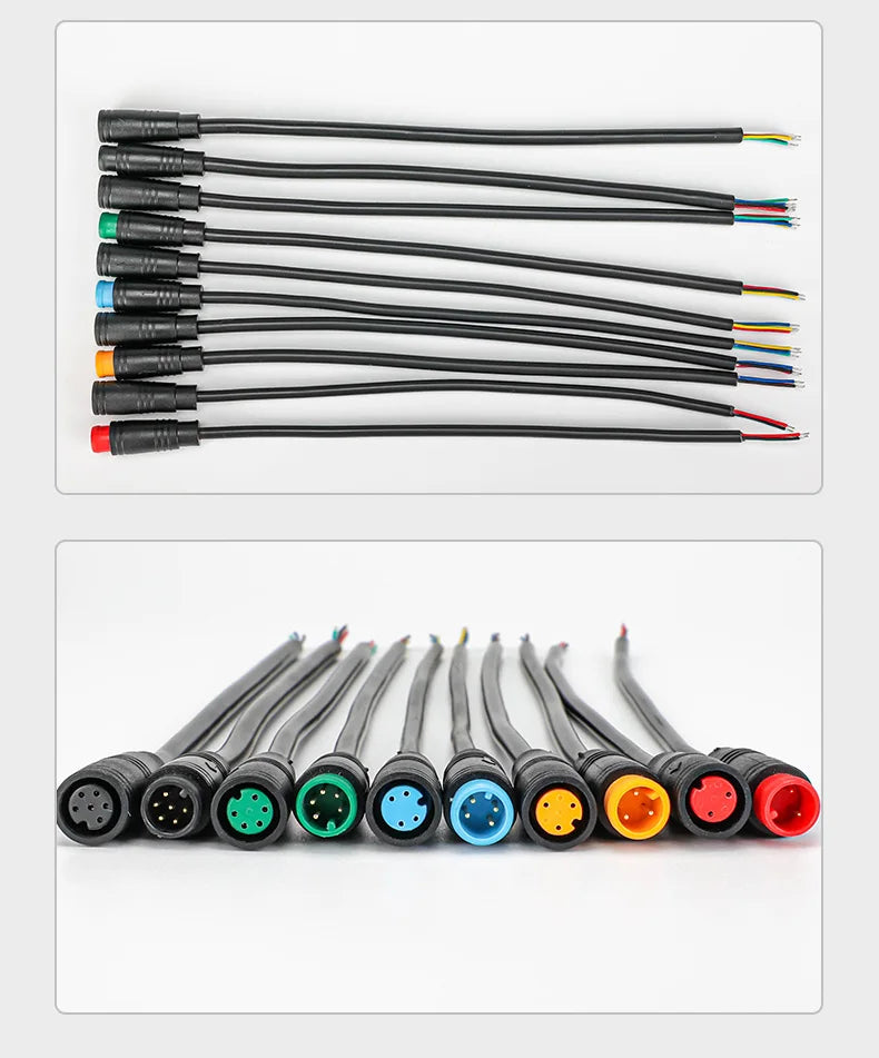 5/20/100 PCS M6 M8 Julet Sensor Waterproof Electric Bicycle Butt Joint Plug Male Female Ebike Display Cable Connector With Wire