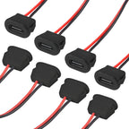 6/2PCS Type-C Female 2Pin USB Connector Type-C Waterproof with Female Socket Fast Charging Jack Charging Port USB-C Charger Plug