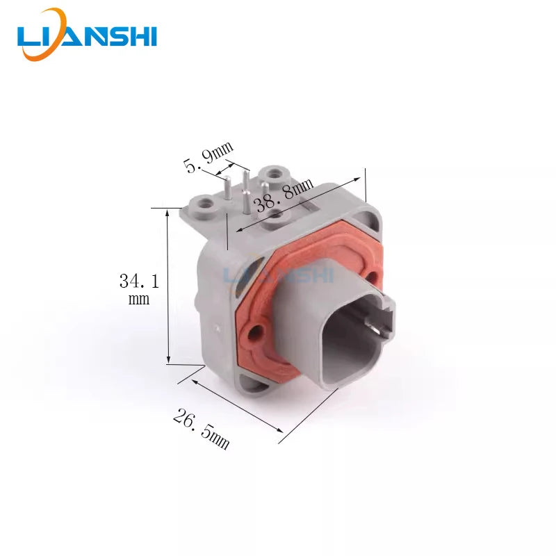 DT06-4S automotive waterproof connector PCB curved pin socket vehicle-mounted circuit board pin terminal connector DT13-4PA