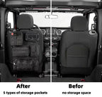 6pcs/set Universal Car Backrest Wall Hang Seat Back Storage Bag Organize Molle Panel with 5 Detachable Pouch,Outdoor Campe Hike