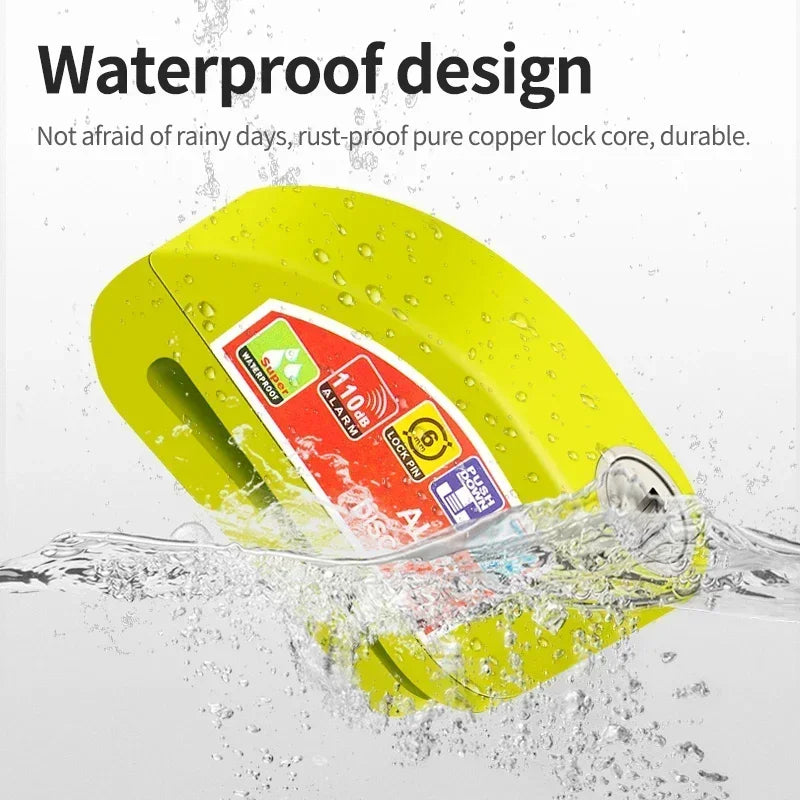 Motorcycle Bicycle Lock Alarm Safety Protection Padlock Disc Aluminum Alloy Anti-Theft Reminder Rope Lock Bag Motorcycle Amagi