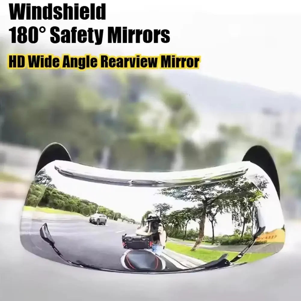 180° NO Blind Spot Motorcycle Windshield Wide Angle Mirror Parabolic Mirror HD Rearview Mirror Stickable Tools Part Clear Amagi