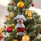 Acrylic Dog Car Pendant for Rearview Mirror Cute Poodle Keychain 2D Flat Ornament Auto Home Christmas Gift Backpack Decoration