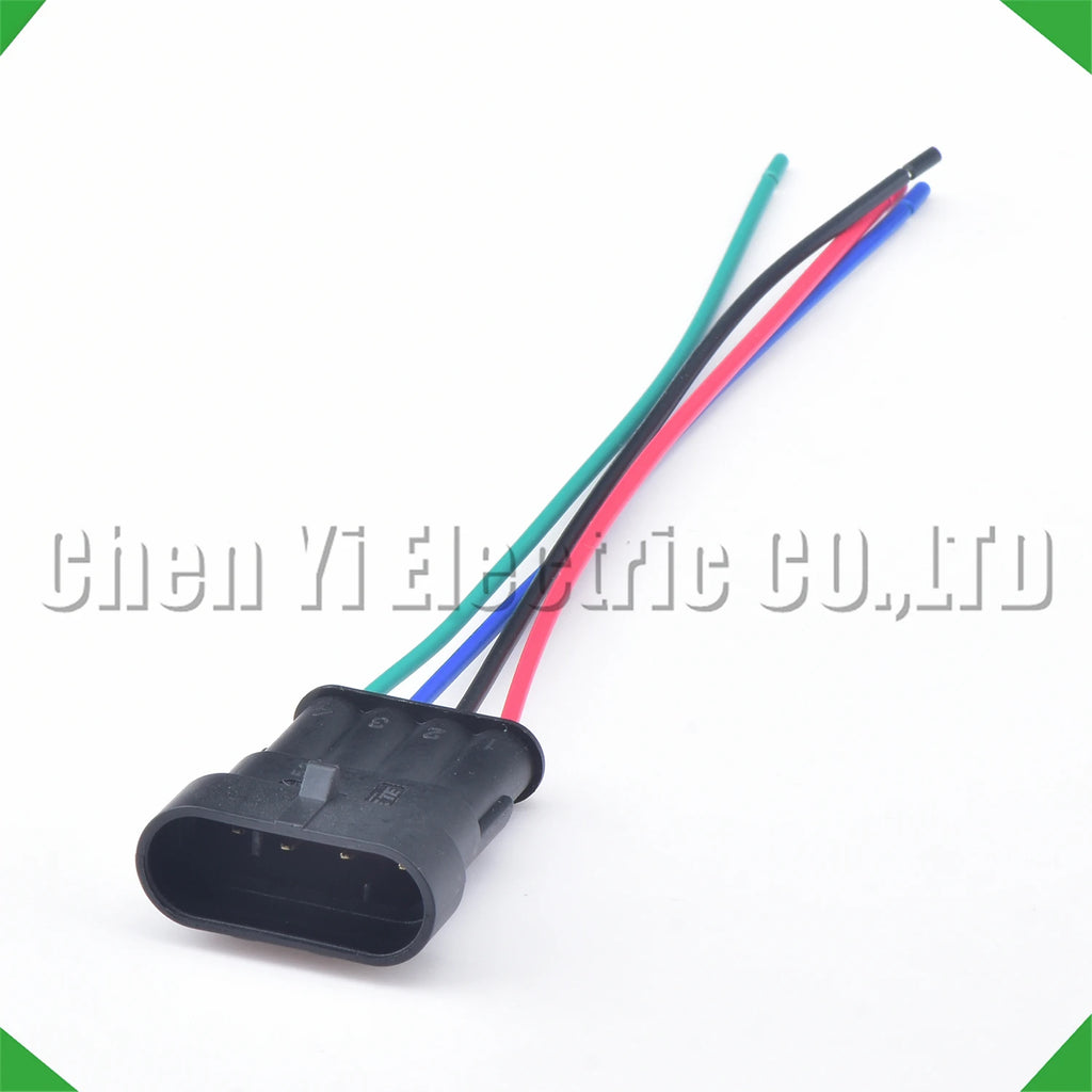 4-Pin Wire Harness female Automotive waterproof connector Black steam harness