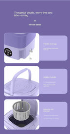 8L Portable Small Foldable Washing Machine with Spin Dryer For Socks Underwear Panties Washer Household Mini Machine Amagi