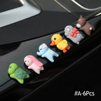 Car Ornaments Mini Sleeping Cute Animals Resin Bear Rabbit Sheep Turtle Resin Decoration Home Office Computer Decor Amagi