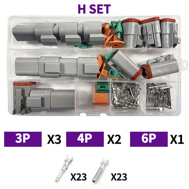 1/5 Boxes 250pcs Deutsch DT Series Waterproof Wire Connector Kit Automotive Sealed Plug with Pins DT06-2/3/4/6S DT04-2/3/4/6P