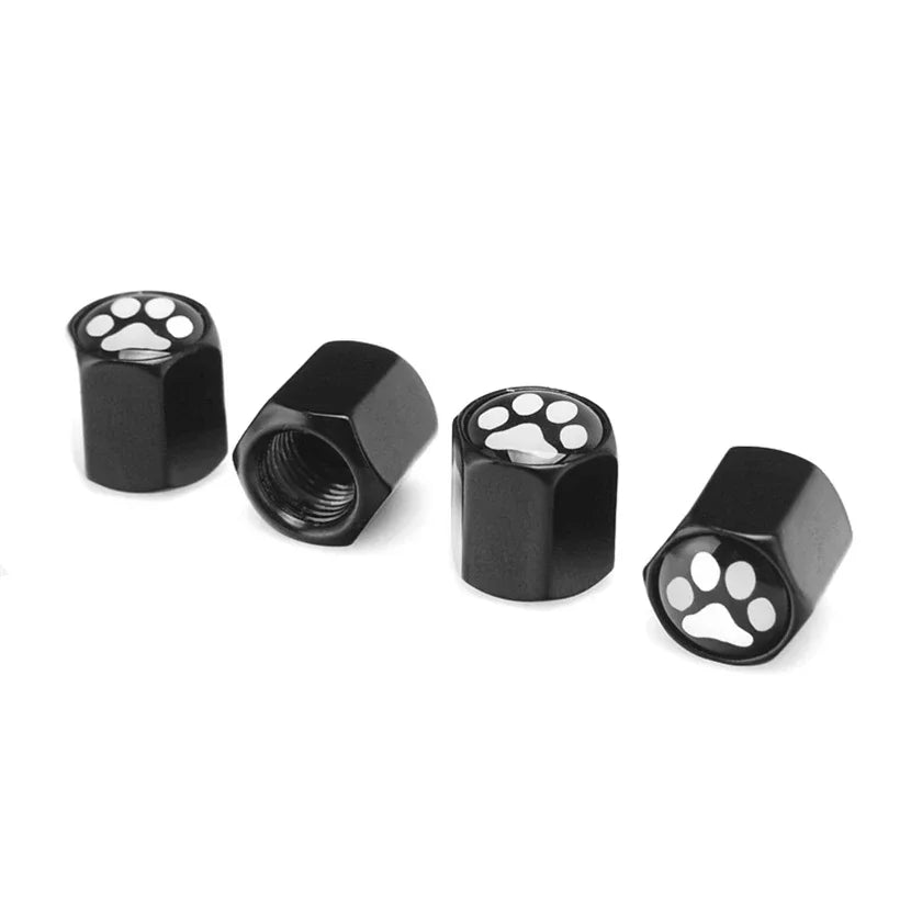 4pcs Tire Valve Covers Universal Fit Cute Pet Paw Pattern Protects Stems from Dust Debris Suitable Car Trucks Motorcycles Amagi