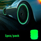 Luminous Valve Caps Car Tire Fluorescent Tyre Valve Stem Decor Luminous Cap Night Glowing Wheel Hub Nozzle Valve Caps
