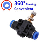 2PCS SA Throttle Valve - 4-12mm Air/Water Flow Control, Pneumatic Push In Fittings for Hose & Tube Speed Regulation