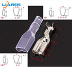 100set 6.3 Lockable spring 250 self-locking terminal switch female end with sheath DJ623-J6.3B brass tin-plated