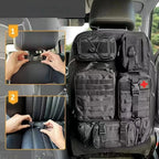 6pcs/set Universal Car Backrest Wall Hang Seat Back Storage Bag Organize Molle Panel with 5 Detachable Pouch,Outdoor Campe Hike