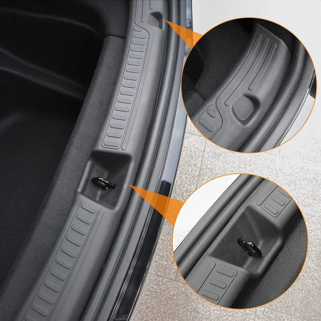 For Tesla Model Y Trunk Sill Protector Premium TPE Rubber Boot Bumper Guards with ABS Sides Bar Fender Cover for Enhanced amagi