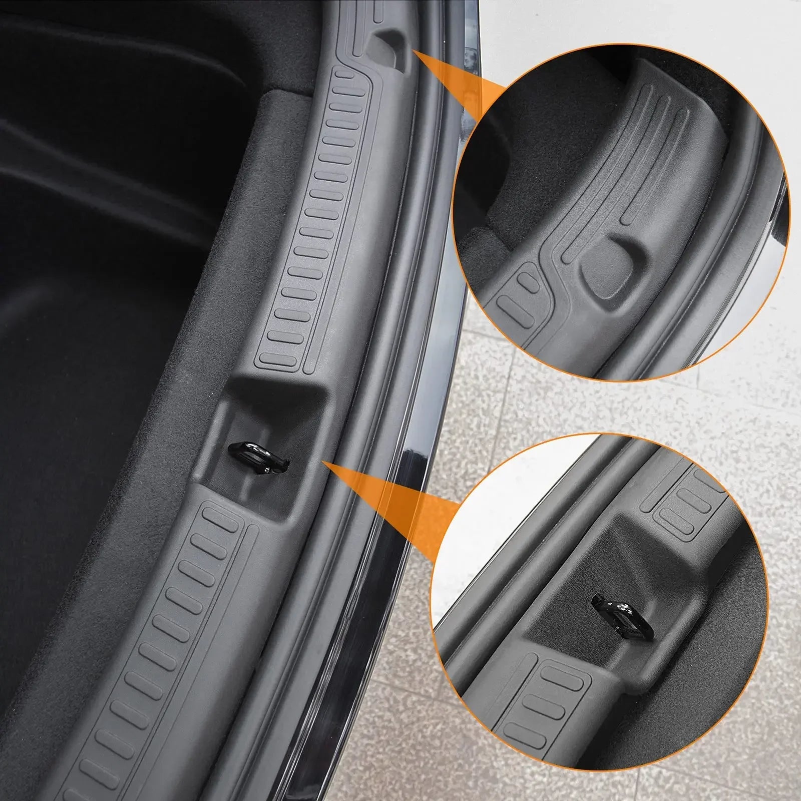 For Tesla Model Y Trunk Sill Protector Premium TPE Rubber Boot Bumper Guards with ABS Sides Bar Fender Cover for Enhanced amagi