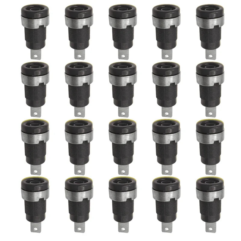 20PCS 4mm Banana Socket 32A Panel Mount Female Connectors, Insulated Safety Binding Post Jacks, 5 Colors for DIY Projects