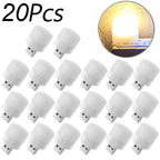 USB Night Light Portable LED Plug Lamp 1- 20pcs Warm White Eye Protection Reading LIght Lamp 5V 1W USB Plug Night Lights