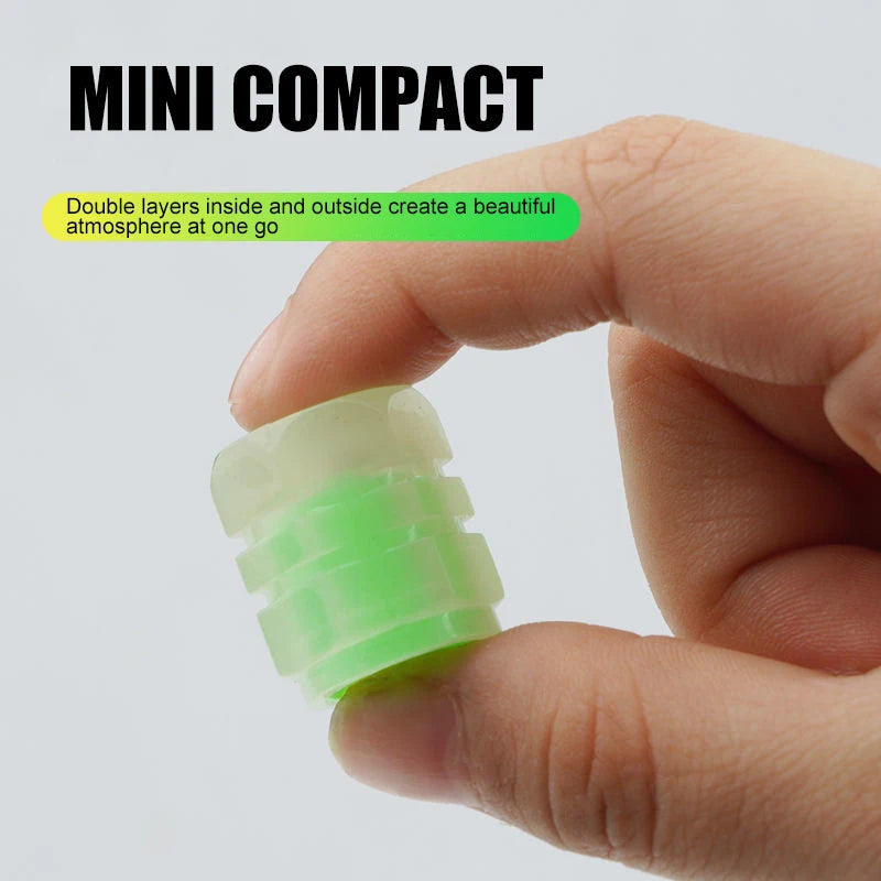Mini Car Tire Valve Caps Luminous Valve Stem Caps Universal Fluorescent Tyre Nozzles Cover Tyre  wholesale