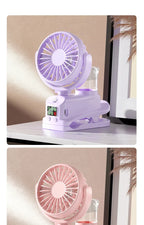 Motorcycle  Clip-on Fan with Spray Mist Handheld Fan Hydration, Multifunctional Neck Hanging Spray Fan Students' Dormitory Amagi