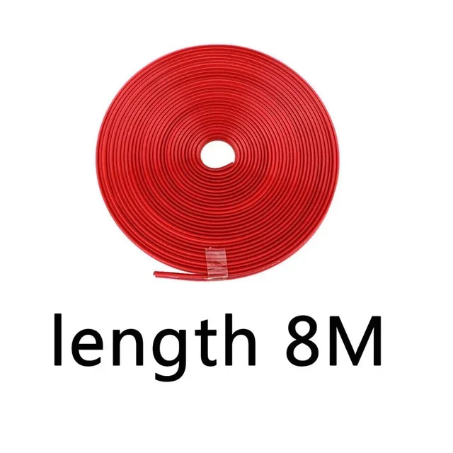 4M / 8M Car Grilles Decoration Strips Auto Wheel Protector Car-styling Accessories Wheel Sticker Tire Rim Strip Chrome Tape Good