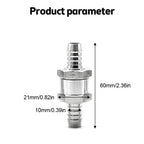 Fuel Non Return Check Valve 6/8/10/12mm Aluminium Alloy Petrol Fuel Line Way Aluminium 1 Way Fuel Line Check Valve
