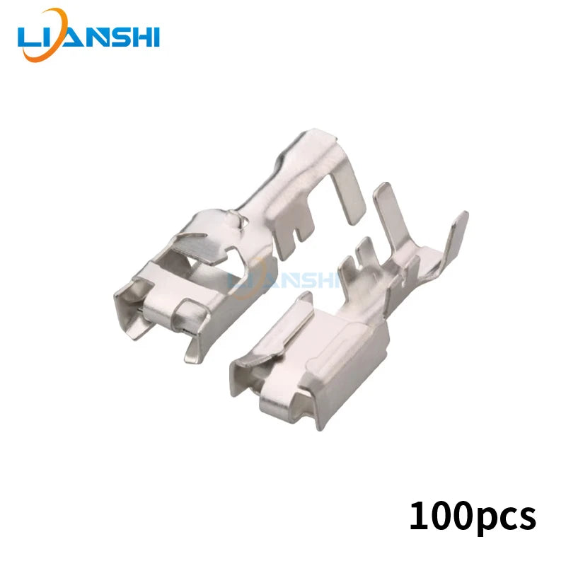 100pcs 6.3 series automotive connector terminal copper tinned DJ629-E6.3B
