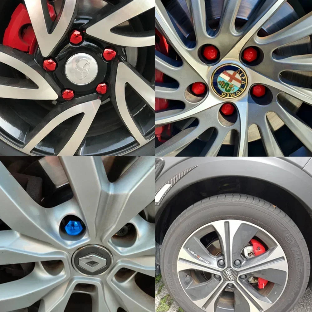 20pcs Universal Lug Nut Covers for Automotive Wheel Hubs Tire Cap Modification Accessories Dust-Proof Rust-Proof Durable Stylish