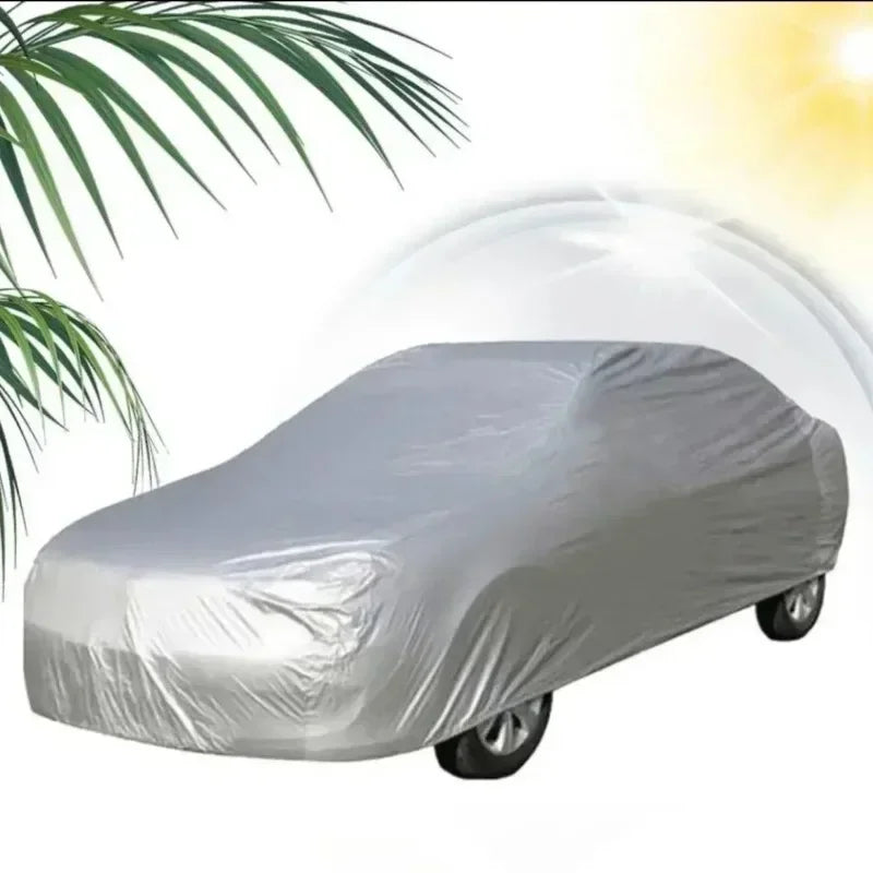 Universal Fit Full Car Cover Waterproof Dustproof All-Season PE Film Coat with Aluminum Protective Sunshade UV Ray Reflection