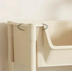 Mobile Storage Shelf] Mobile Plastic Storage Shelf Unit with Wheels - Practical Shelf for Living Room, Bedroom, Dormitory Amagi