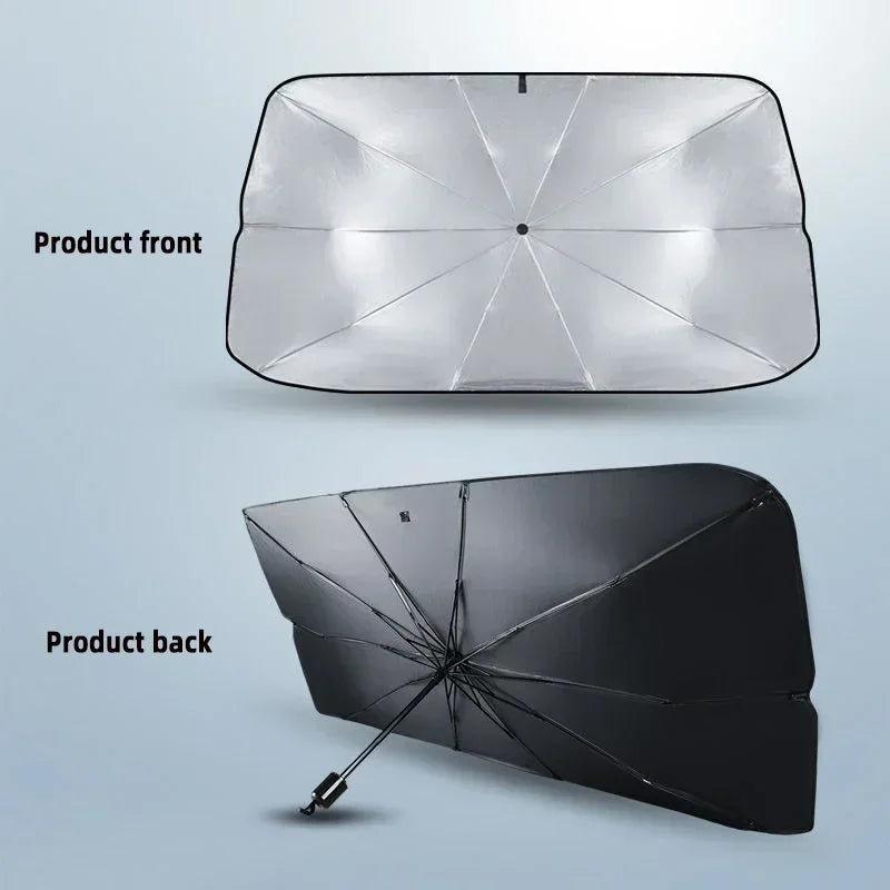 Car Sunshade Umbrella-style Front Glass Sunshade Sunscreen Heat Insulation Cloth Car Windshield Sunshade Umbrella Shade Amagi