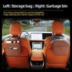 2/1pcs Multifunction Car Seat Hanging PU Leather Storage Bag Organizer Rear Seat Hanging Pouch Tissue Box Trash Dustb Accessorie