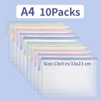 5/10/20pcs Mesh Zipper Bag Jigsaw Bag Zipper Bag for Organizing Classroom Organization Plastic Zipper Bag A4 Size Board Gam Amag