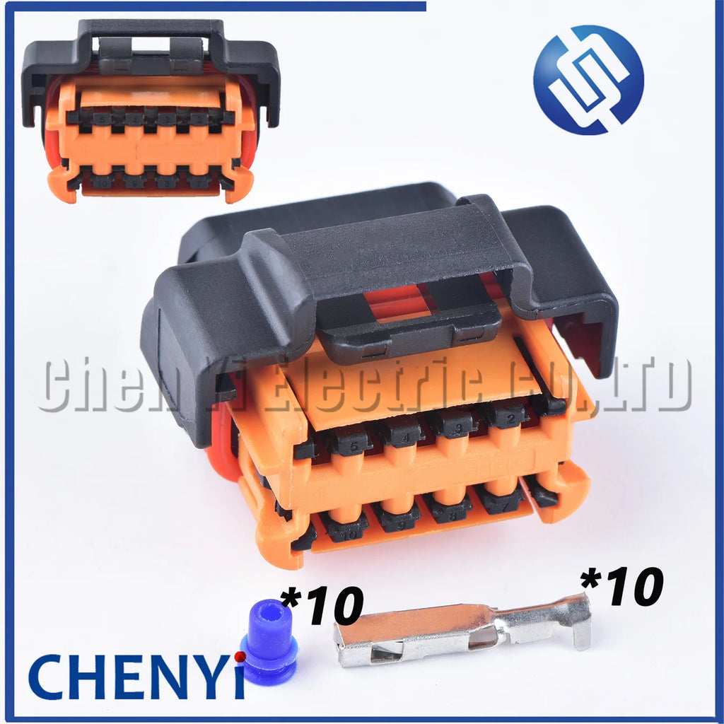 10 Pin  Automobile waterproof connector headlamp Headlight Lamp plug 98788-1201 With Pins For Peugeot 308 Citroen Renault