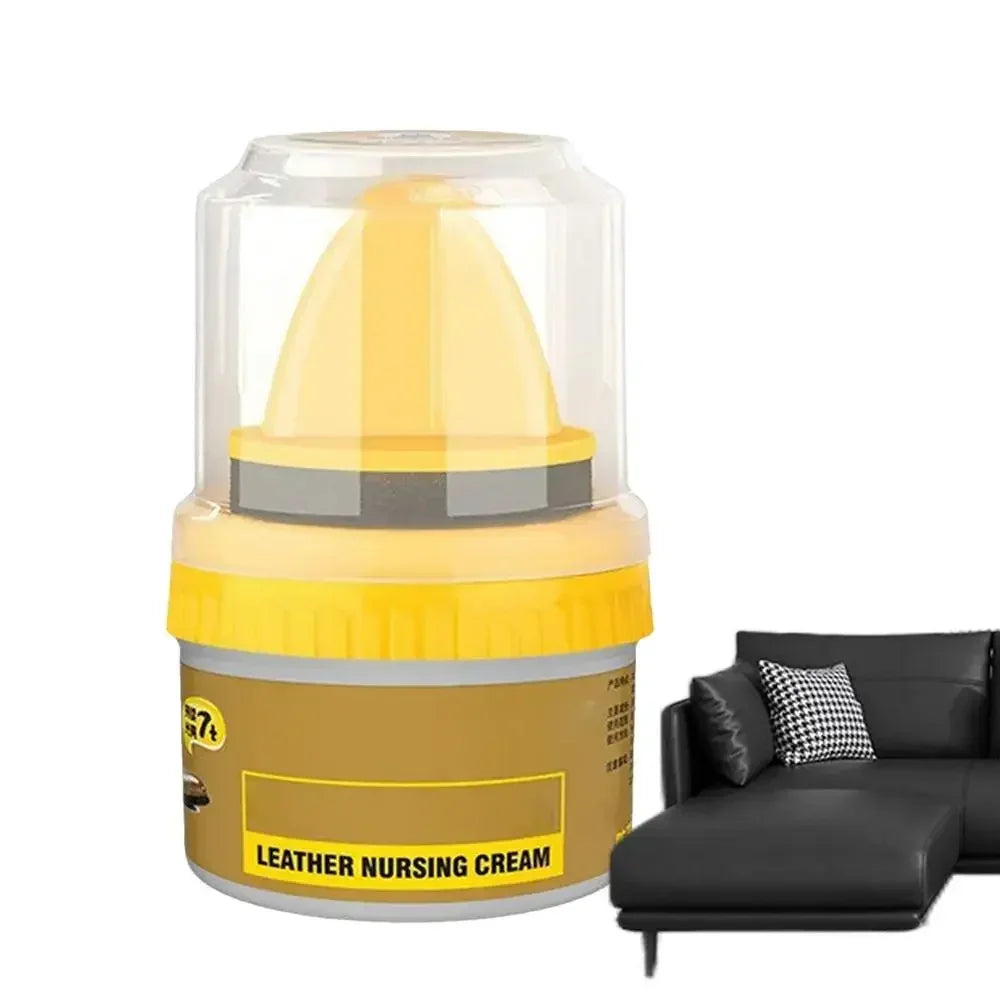 Car Leather Cleaning Cream Interior Seat Maintenance Care Oil with Sponge Brush Sofa Bags Shoes Back to Gloss Polisher Cleaner