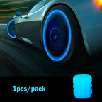 Luminous Valve Caps Car Tire Fluorescent Tyre Valve Stem Decor Luminous Cap Night Glowing Wheel Hub Nozzle Valve Caps