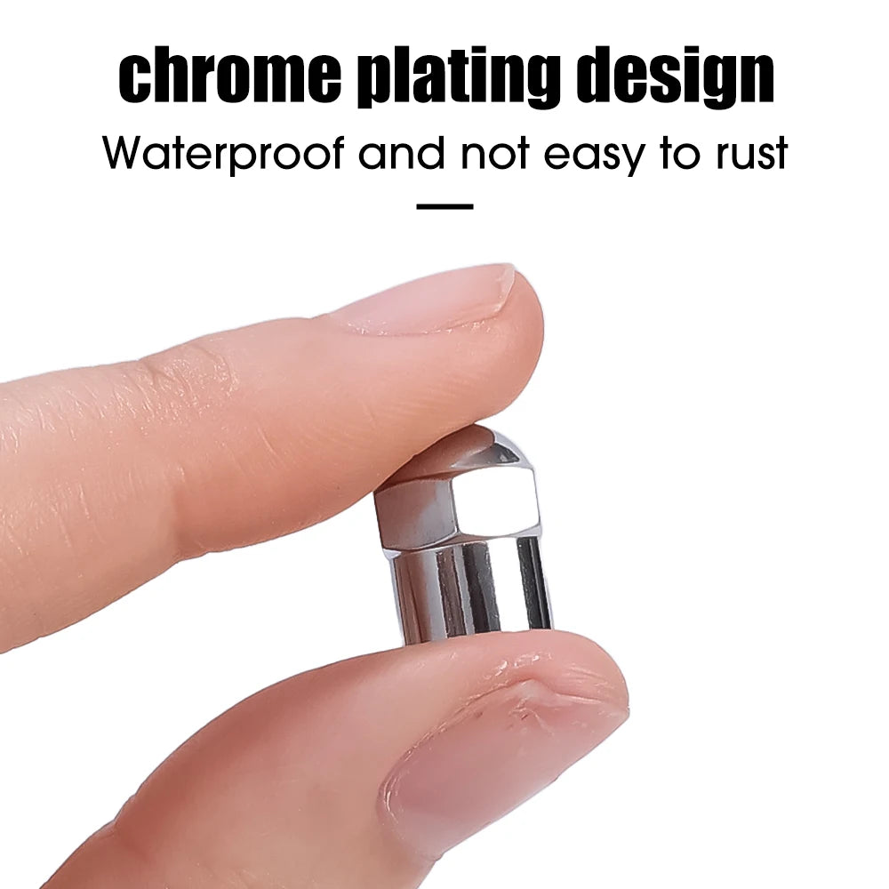 Car Tire Valve Caps Silver Round Head Chrome Plating Dust Proof Covers Cars Motorcycles Bike Tyre Styling Valve Cap Accessories