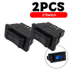 Universal Auto Power Window Switch Glass Lifting Control Button 12V 20A 5 Pin Rocker Toggle Blue Red LED Light Car Interior Kit